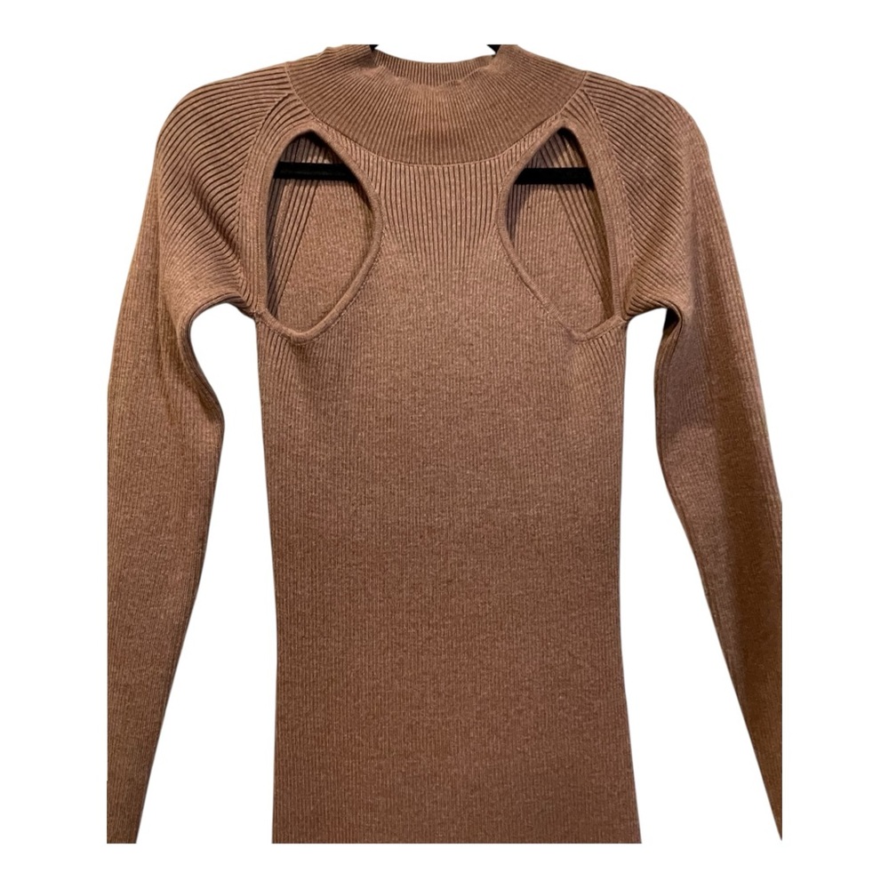 Astr Brown Cutout Midi Dress - Picture 3 of 6